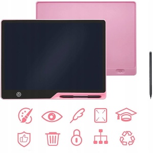 Tableta grafica pentru copii,Scris si desenat,Dimensiune 16 inch,Roz - Img 5