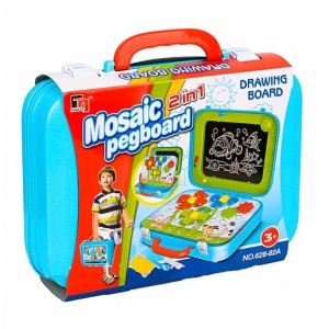 Tablita de desenat tip valiza, cu mozaic 2 in 1, roti zimtate si diferite accesorii - Img 5