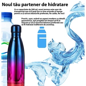 Termos din Otel Inoxidabil de calitate, 500ml, pană la 8h Cald/24h Rece - Img 3
