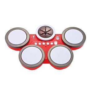Toba electrica interactiva pentru copii, efecte muzicale, volum reglabil, 39x24x7.5cm, rosu - Img 4
