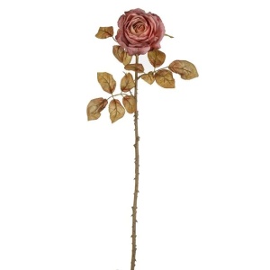 Trandafir artificial cu tulpina lunga, 76 cm , roz - Img 2