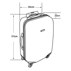 Troler negru cu dungi reliefate, Capacitate 35L, Dimensiune 39x22x57cm - Img 7