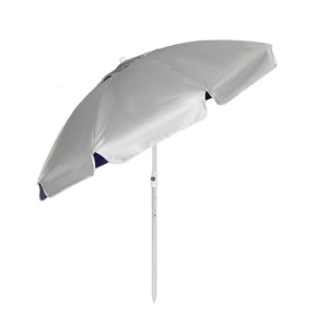 Umbrela de Plaja Anti Vant, protectie solara, UPF 50+, cu Cadru Metalic, Ø2m, Argintiu-Bleu - Img 2