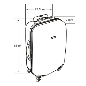 Valiza Tip Troler de Calatorie, Petrol, cu Dungi Reliefate, 58L - Img 8
