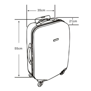 Valiza - Troler Model cu Dungi Reliefate, Capacitate 33L, Culoare Gri metalizat - Img 7