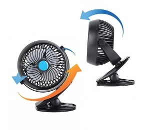 Ventilator reincarcabil de masa cu clips, 3 trepte de viteze, Putere 4W, Negru - Img 2