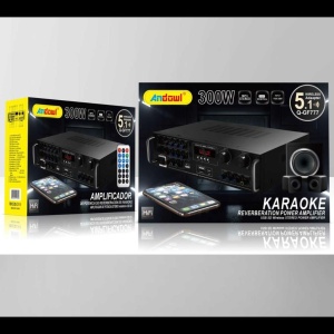 Amplificator sunet GF777, 300 W, cu bluetooth, telecomanda si functie Karaoke, negru - Img 5