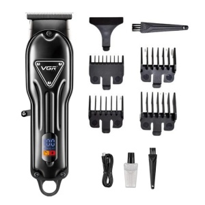 Aparat de tuns fara fir, VGR V-298, cu 4 distantiere, afisaj LED, acumulator 1500mAh, Negru - Img 1