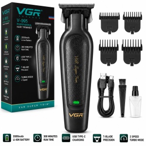 Aparat de tuns fara fir VGR V-995, 4 distantiere, Autonomie 300min, Acumulator 2000mAh, Negru - Img 2