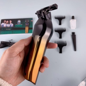 Aparat de tuns profesional V-921, fara fir, cu 7 accesorii, 4 distantiere, negru-auriu - Img 5