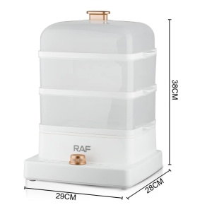 Aparat electric pentru gatit cu aburi, RAF R5238, 1200W, 3 niveluri, 3 x 4L, 38x28x29 cm, alb - Img 7