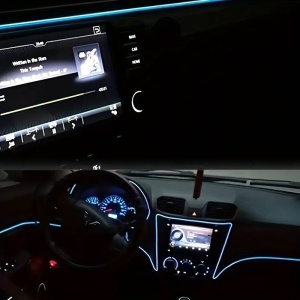 Banda LED RGB cu lumina ambientala pentru interiorul masinii, 2m, 3m sau 5m lungime - Img 6
