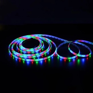 Banda strip light multicolor, Autocolanta, LED si telecomanda, 12V, Lungime 3m - Img 2