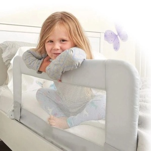 Bariera de Protectie pentru Pat, Dimensiune 150x40 cm, gri - Img 2