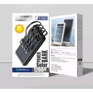 Baterie Externa Solara Universala, 12000mAh, USB TypeC, micro USB si Lightning - Img 4