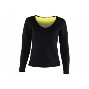 Bluza cu maneca lunga pentru slabit, pentru femei, din neopren Negru-Galben - Img 1