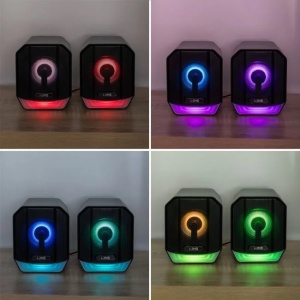 Boxe Gaming 6W, USB si RGB, Lumini LED, 1.2m, negru - Img 3