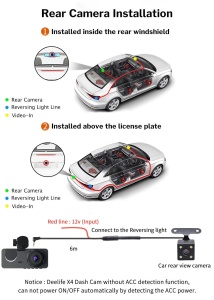 Camera auto tripla DVR , full HD, Ecran IPS 2.35" inch, Senzor de miscare, G-senzor - Img 11