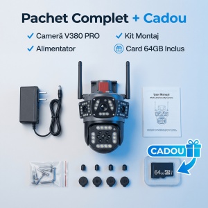 Camera de supraveghere 9MP Ultra HD - Conectivitate WIFI - 2 Lentile - PTZ Rotativ - Ultra HD - Img 3