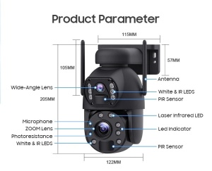 Camera de supraveghere duala, de exterior, bluetooth, zoom optic 10x, viziune nocturna, IP66 - Img 10