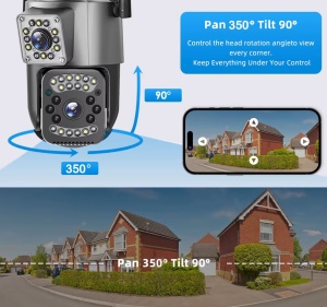 Camera de supraveghere V380 PRO, Conectivitate 4G LTE cu Cartela SIM, 2 Lentile, PTZ Rotativ, 6MP Ultra HD - Img 2