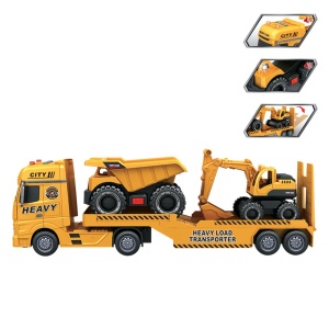Camion de jucarie cu 2 utilaje de constructii, Lumini si sunete realiste - Img 4