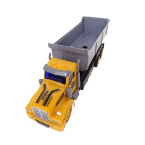 Camion de jucarie cu telecomanda, sunete si lumini, pentru copii de 3 ani+, scara 1:48, plastic, 20 cm lungime, portocaliu-gri - Img 3
