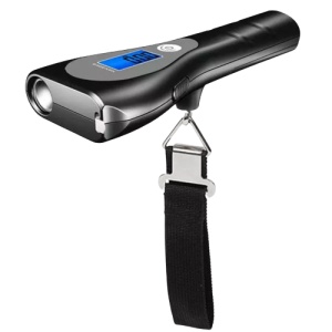 Cantar electronic pentru bagaje cu afisaj LCD, lanterna si ruleta, Portabil, Maxim 50kg