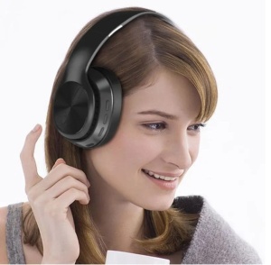 Casti wireless over the ear, pliabile, bluetooth, microfon, autonomie 11h, radio, HiFi, noise canceling, negru - Img 2