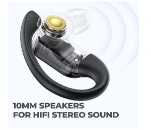 Casti wirelessm Bluetooth 5.1, Afisaj Digital, Noise cancelling, Baterie 650mAh, Autonomie 36h, Negru - Img 7