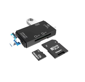 Cititor de Carduri de memorie SD, MicroSD/TF cu USB, USB Type-C 3.1, Micro USB - Img 2