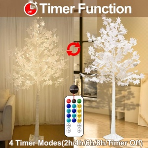 Copac Decorativ Iluminat cu 128 LED-uri, 170 cm Inaltima, Lumina Calda/Rece, Multicolora - Img 5