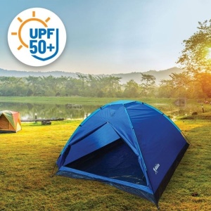 Cort pentru 3 Persoane, Impermeabil, cu Protectie Solara (UPF50+), 200x200x130cm, Albastru - Img 2