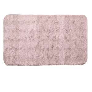 Covoras decorativ, cu aspect de blanita cu fire lungi, interior cu suprafata antiderapanta, 130x90 cm, roz - Img 1