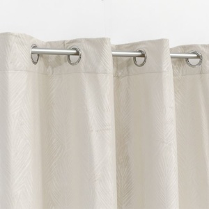 Draperie decorativa tip Blackout, Model cu frunze reliefate, Dimensiune 140x260 cm, Crem