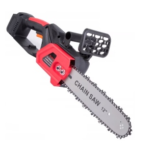 Drujba electrica cu lant, cu 2 acumulatori, 1200 W, Lama 30 cm, 4200 rot/min, 66x28x11.5 cm, Negru cu Rosu - Img 3