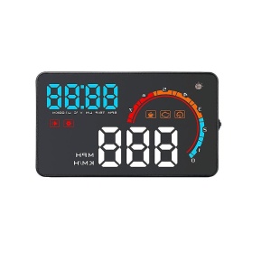 Ecran HUD Head-up display D2000 5.5", cu proiectie afisaj bord pe parbriz cu mufa OB2, cu alarma de viteza - Img 1