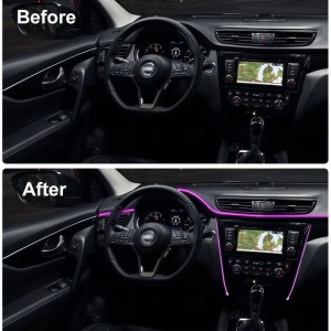 Fir RGB lumina ambientala auto, Lungime 3m, Alimentare cu mufa USB, 7 culori - Img 4