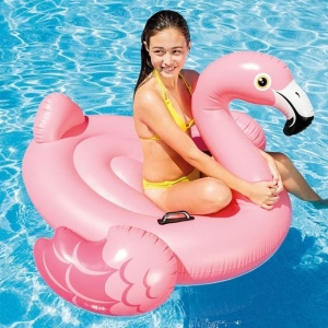 Flamingo Gonflabil cu Manere, Intex, 1.78x1.35x0.97m, Roz
