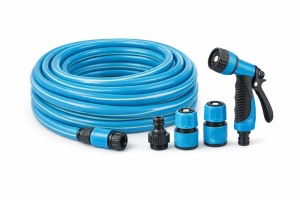 Furtun albastru cu 4 accesorii si lungime de 20 metri