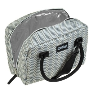 Geanta izoterma pentru alimente, Capacitate 7L, Model Gri Bleu Aztec "Good Day"
