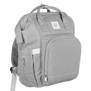 Geanta rucsac pentru scutece, material sintetic, dimensiuni 25x15x37cm, gri - Img 5