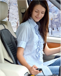 Husa cu incalzire rapida pentru scaun auto, Negru - Img 3