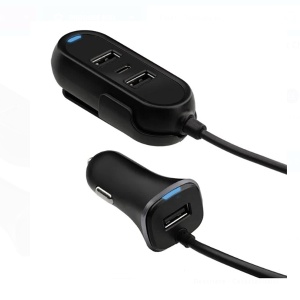 Incarcator auto smart charge cu 3 Porturi USB + 1 TYPE C i-JMB, 1.5 m, negru - Img 3