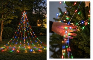 Instalație de Crăciun tip brad cu stea, 210 LED-uri, Lungime 2,5 m, Lumină caldă, rece sau multicoloră - Img 7
