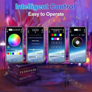 Instalatie luminoasa LED RGB cu Telecomanda, Bluetooth, App Tuya, Music, USB, IP65, 100 LED-uri, 10m, Multicolor - Img 6