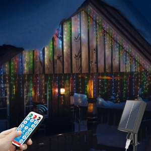 Instalatie Luminoasa Solara, 33m, 300 LED-uri, cu Telecomanda, Alb Cald/Rece, Albastru sau RGB - Img 22