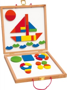 Joc de creatie cu forme magnetice si tabla din lemn - Img 1