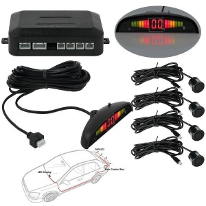 Kit 4 senzori de parcare cu display, Universal, Negru - Img 7