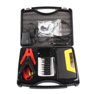 Kit Starter auto cu compresor aer 150PSI, manometru si cabluri curent, negru-galben - Img 2